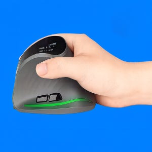 젤로테스 버티컬 무선 마우스 무소음 블루투스 OLED 충전형 F-35C 그레이