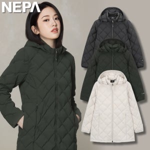 네파 안유진 패딩 역시즌 아웃도어 경량 미드기장 여성 구스 자켓