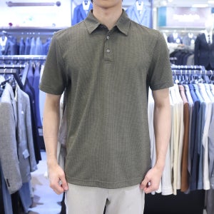 레노마옴므 25년 SS 베이직 카라넥 반팔티 카키 RRTT66A-M95