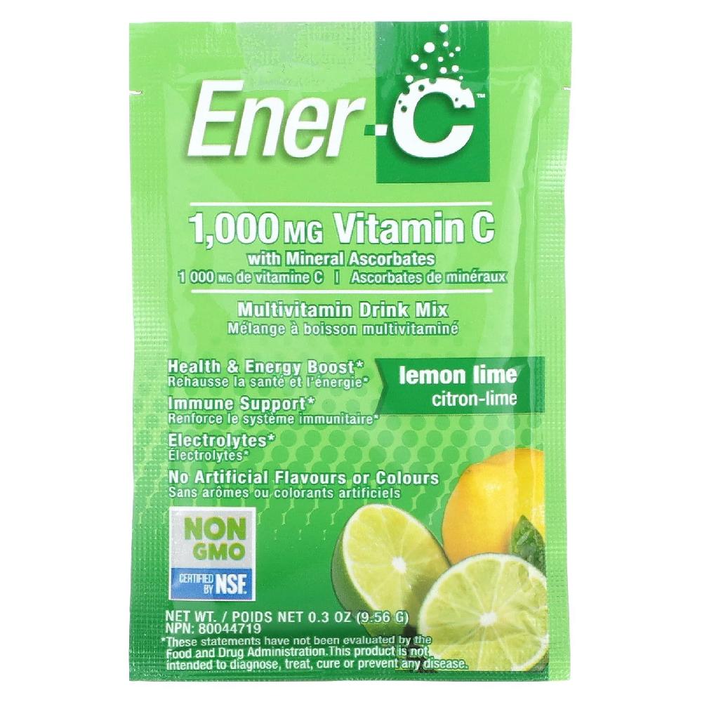 Ener-<b>C</b> <b>비타민C</b> 종합<b>비타민</b> 드링크 믹스 <b>레몬라임</b>맛 <b>1000mg</b> 30팩 개당9.56g