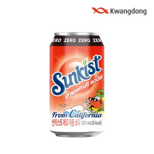 (광동 직영) 썬키스트 자몽 제로 소다팝 355ml 24캔