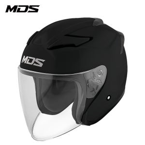 MDS 볼투스 오픈페이스 오토바이 가벼운 헬멧 솔리드 블랙 출퇴근 라이더