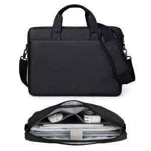 노트북 가방 파우치 대용량 멀티포켓 태블릿 크로스백 40.6cm(16인치), 블랙