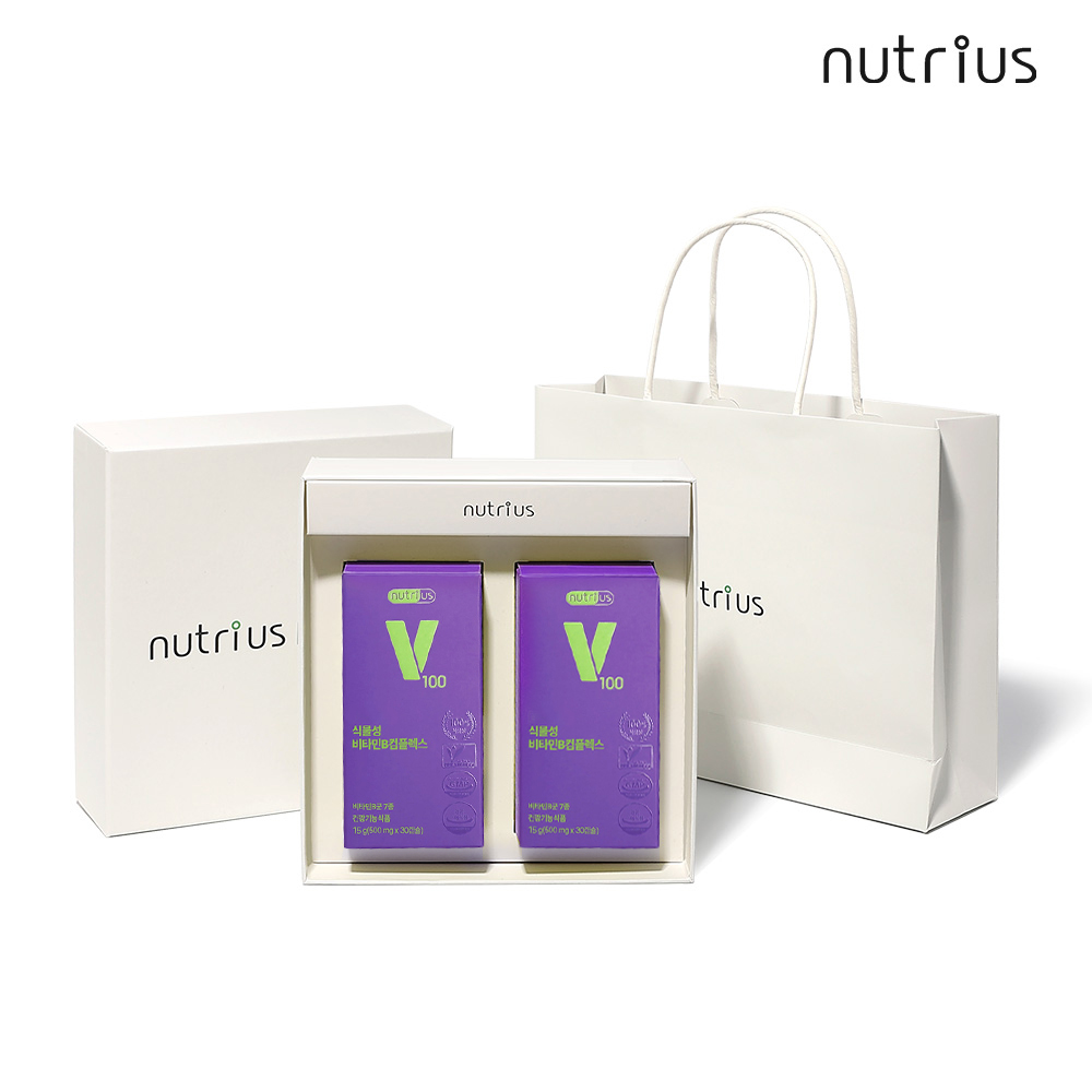 뉴트리어스 국내최초 100% 식물성 비타민B컴플렉스 30캡슐X2입 세트