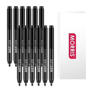 모리스 저스트클릭 유성매직 S 블랙 1타스(12개입) 갑 - 똑딱이 노크식