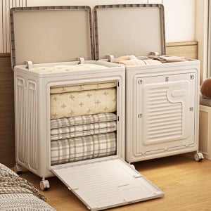 전면오픈 대형 리빙박스 수납 정리함 플라스틱 옷장 보관함 특대형