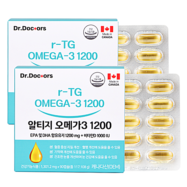 <b>닥터닥터스</b> rTG 알티지 <b>오메가3</b> 1200 비타민D 2박스