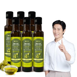 네이처드림 유기농 엑스트라버진 올리브오일 스페인산 피쿠알 품종 250ml, 6개