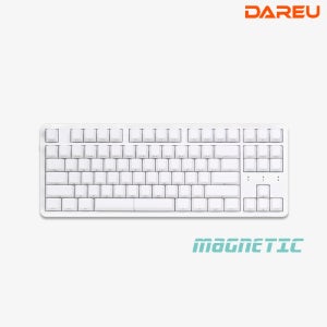 다얼유 EK87 RT 8K 래피드 트리거 자석축 게이밍 키보드 화이트(측각), 스카이마그네틱