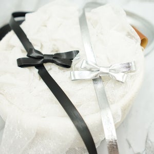 실버 블랙 레자 레더 메탈 끈 인조가죽 리본 10mm 25mm 10야드