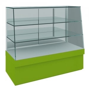 GSC-18 목재 경사형 쇼케이스 유리진열장 연두