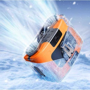 허리선풍기 휴대용 2구 충전식 바디팬 초강력 현장 아이스 오렌지 14500mAh