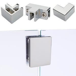 유리브라켓 H 펜스 부속 샤워부스 욕실 진열대 진열장 강화유리 연결 고정 L자 부속