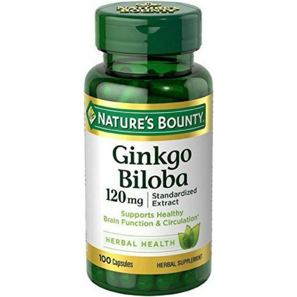 은행잎 <b>이명</b> 징코빌로바 영양제 <b>네이처스</b> 바운티 은행나무 빌로바 120mg 캡슐 100개(4팩)