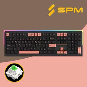 SPM 몽돌 키보드 PL108W 풀배열 블랙, 몽돌 화이트 축