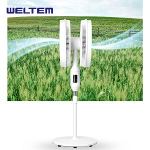 웰템 WDF-16C BLDC 양면선풍기 듀얼헤드 양방향 매장 카페 사무실 현장 업소 리모컨