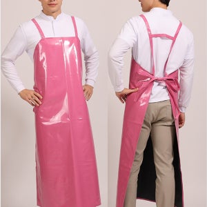 [까운나라] A-898 양면 방수H형대 핑크앞치마 ,요양사, 병원, 식당, 주방, 서빙, 행사용 단체, 방수 앞치마