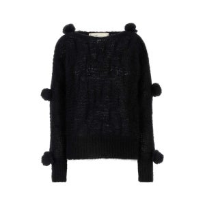 블루마린 플라워 장식 모헤어 울 니트 4M070A N0990