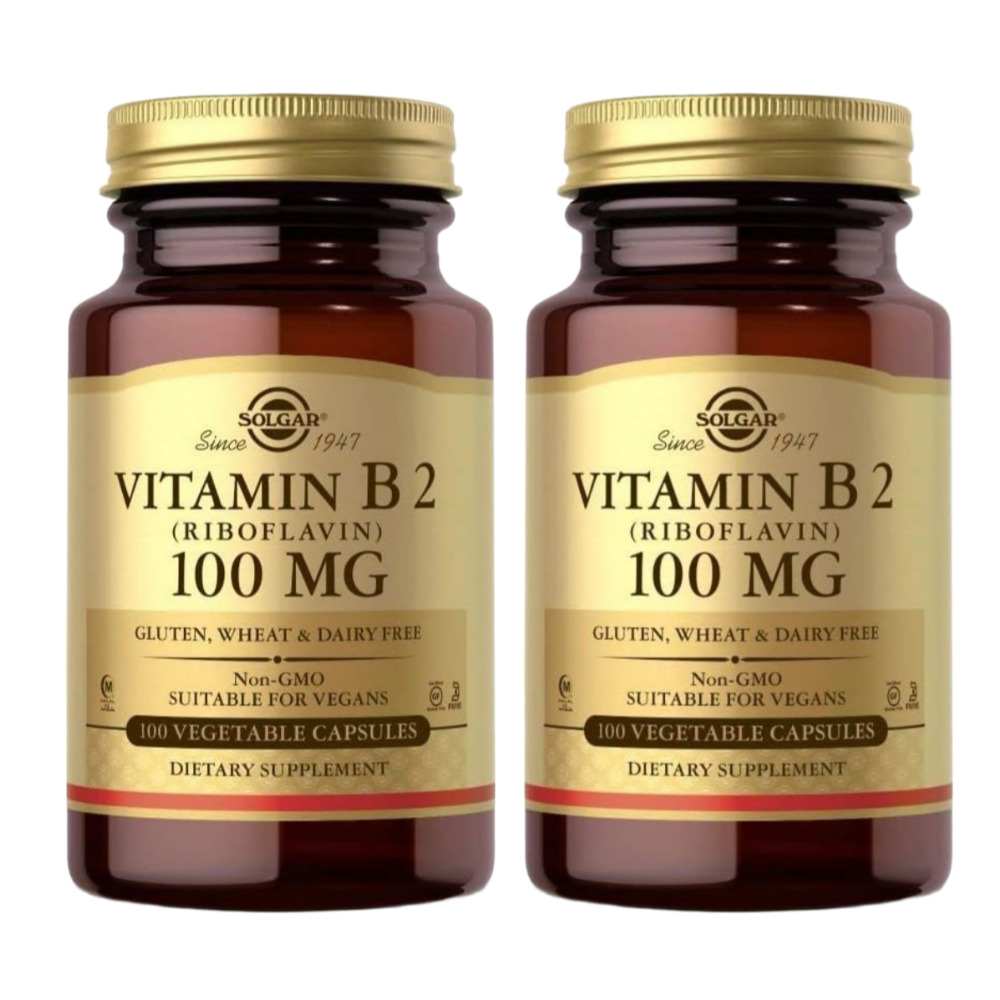 솔가 비타민 B2 <b>리보플라빈</b> 100MG 100캡슐, 2개