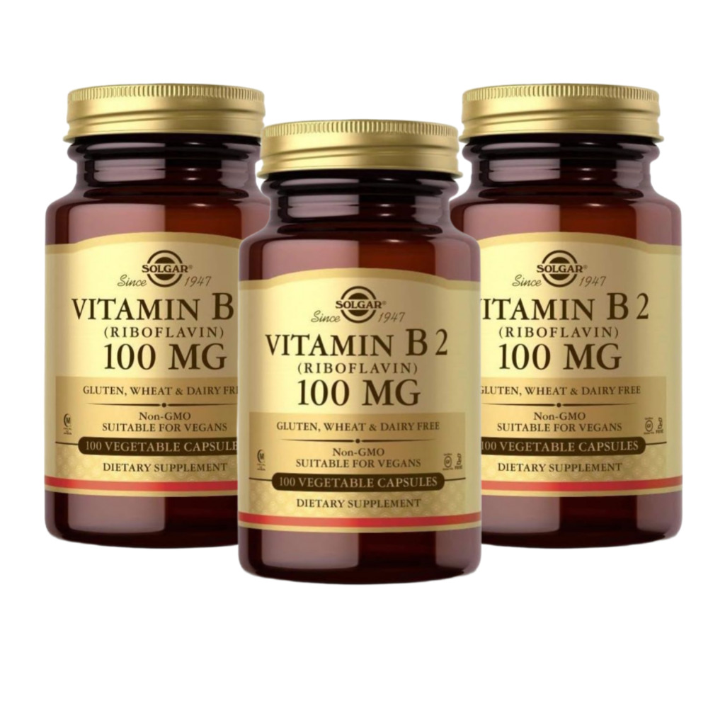 솔가 비타민 B2 <b>리보플라빈</b> 100MG 100캡슐, 3개