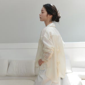 [엽페] 플로우 백 셔츠 크림