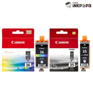 PGI-35BK (캐논 35 Black) CLI-36CL (캐논 36 Color) 정품잉크 검정 칼라 SET