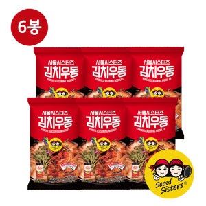 서울시스터드 김치우동 얼큰한맛, 204g, 6개