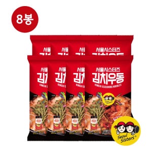 서울시스터드 김치우동 얼큰한맛, 204g, 8개