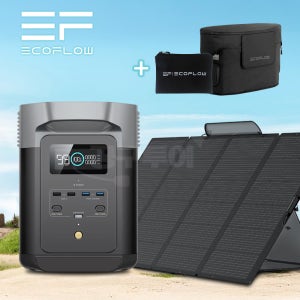 에코플로우 델타2 인산철 배터리 파워뱅크+400W 태양광 충전 패널 캠핑 배터리 차박 야외