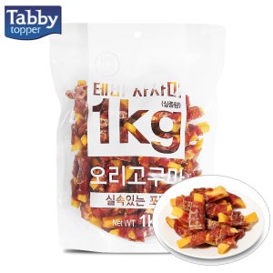 테비 사사미 강아지 대용량 육포 영양 간식 오리 고구마, 1kg, 1개