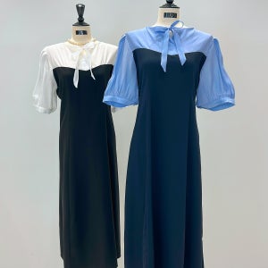 앨리스 텐셀 퍼프소매 타이 원피스