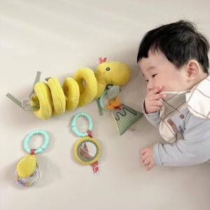 베이비펜 해피다이노 롤링 아기 유모차 카시트 딸랑이 애착 인형 침대 모빌