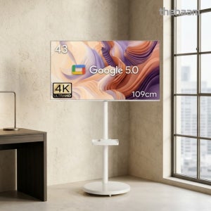 삼탠바이미 무빙 스마트TV 구글 5.0 화이트에디션 이동식TV 109cm(43인치), UHD, 라이트스탠드 고객자가설치