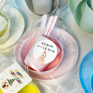 [스티커포함]이케아 칼라스 유아식기 4종세트 어린이집 생일 답례품 유치원 단체 선물 구디백