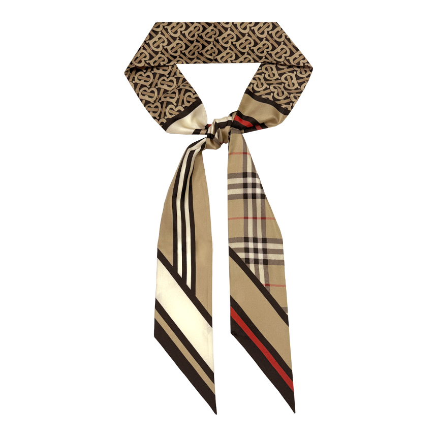 버버리 몽타주 실크 스키니 스카프 방도 8037017 A7026