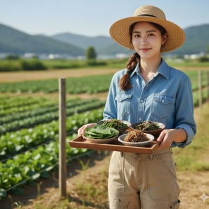 싱싱한 취나물 참취나물 곰취 참나물 호박잎 두릅 비름 유채나물 부지깽이 머위잎 삼잎국화