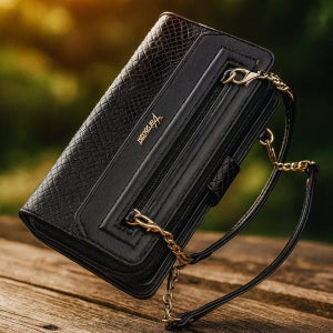 지갑형 폰케이스 더블 스트랩 바네사 G887N 블랙, 갤럭시A9프로