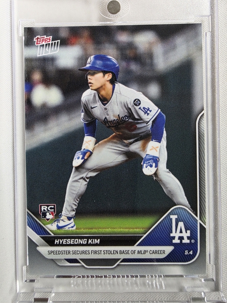 2025 TOPPS NOW 탑스 나우 143 김혜성 루키 데뷔 경기 첫 도루 LA 다저스 MLB 메이저리그 야구 카드
