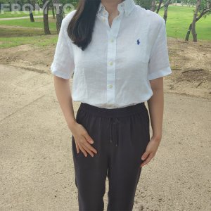 [백화점] 폴로 보이즈 남녀공용 린넨 반팔 셔츠