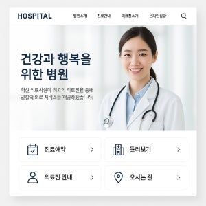 병원 홈페이지제작 웹호스팅 + 도메인 1년 지급