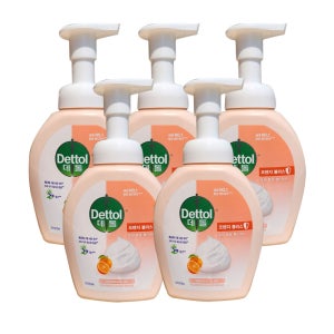 데톨 포밍 핸드워시 거품형 오렌지블리스향, 250ml, 5개
