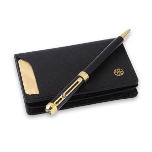 블랙다이아 볼펜 소가죽 명함카드지갑 비즈니스 대학생 선물 외국인 기념품 세트