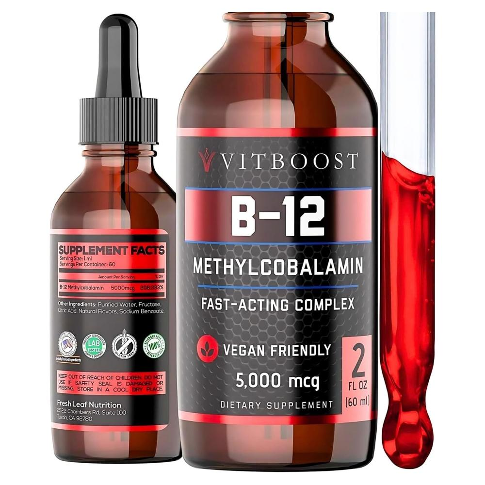 비트<b>부스트 비타민 B12</b> 메틸코발라민 5000 mcg 액상 드롭 2온스