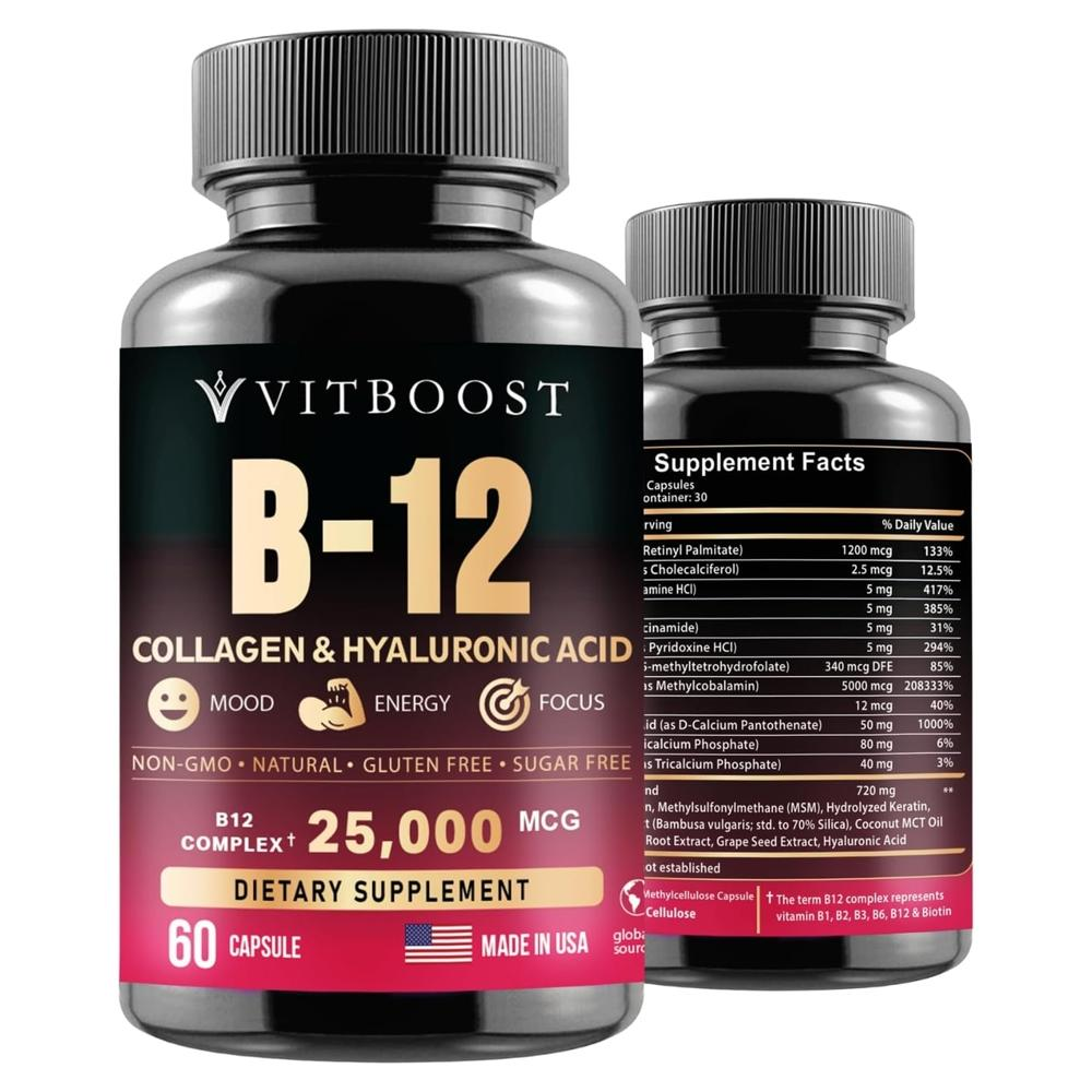 비트<b>부스트 비타민 B12</b> 메틸코발라민 5000 mcg 60 캡슐