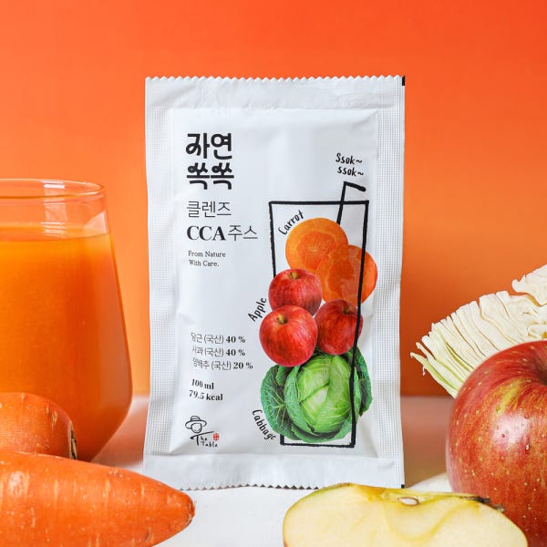자연쏙쏙 클렌즈 CCA주스 갈아넣은 당근 사과 양배추 100ml 30포