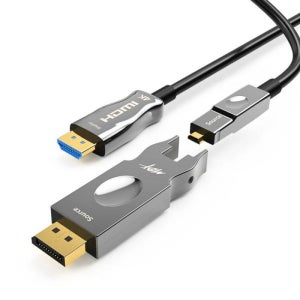 4K DP to HDMI 50M AOC 분리형 광 무손실 케이블 좁은 배관용 공사용 선 MBF-DPHAOC50