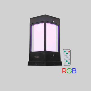 LED RGB 비츠온 태양광문주등 벽부테라스조명 외부 리모컨IP65 100X100X215