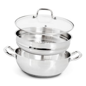 IH 3중바닥 올 스텐 인덕션 찜기 찜냄비 2단 24cm 전골 찜통