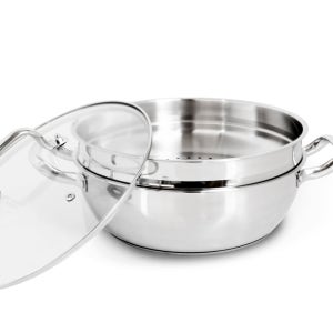 IH 3중바닥 올 스텐 인덕션 찜기 28cm 2단 찜냄비 전골 찜통