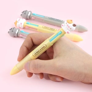 핑크풋 냥냥 4색 볼펜 멀티펜 필기구